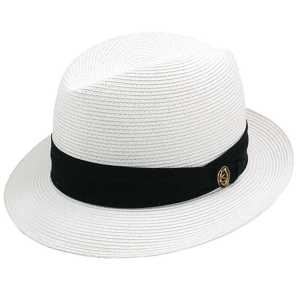 Stetson Parker White Florentine Milan Synthetic Straw Dress Hat