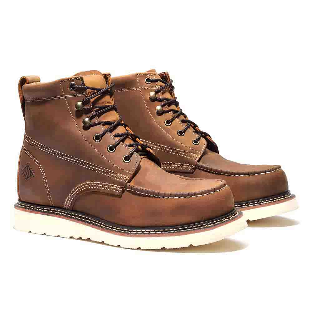 Frontier Classic 6" Moc Toe Work Boot - Crazy Horse Brown