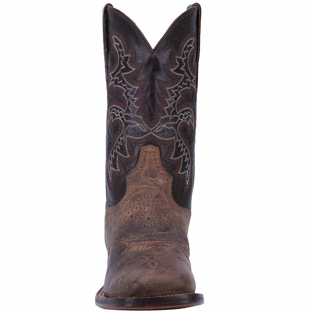 Dan Post Franklin 11” Broad Square Toe Boot Sand and Chocolate Leather Boot - shoeclassix.com