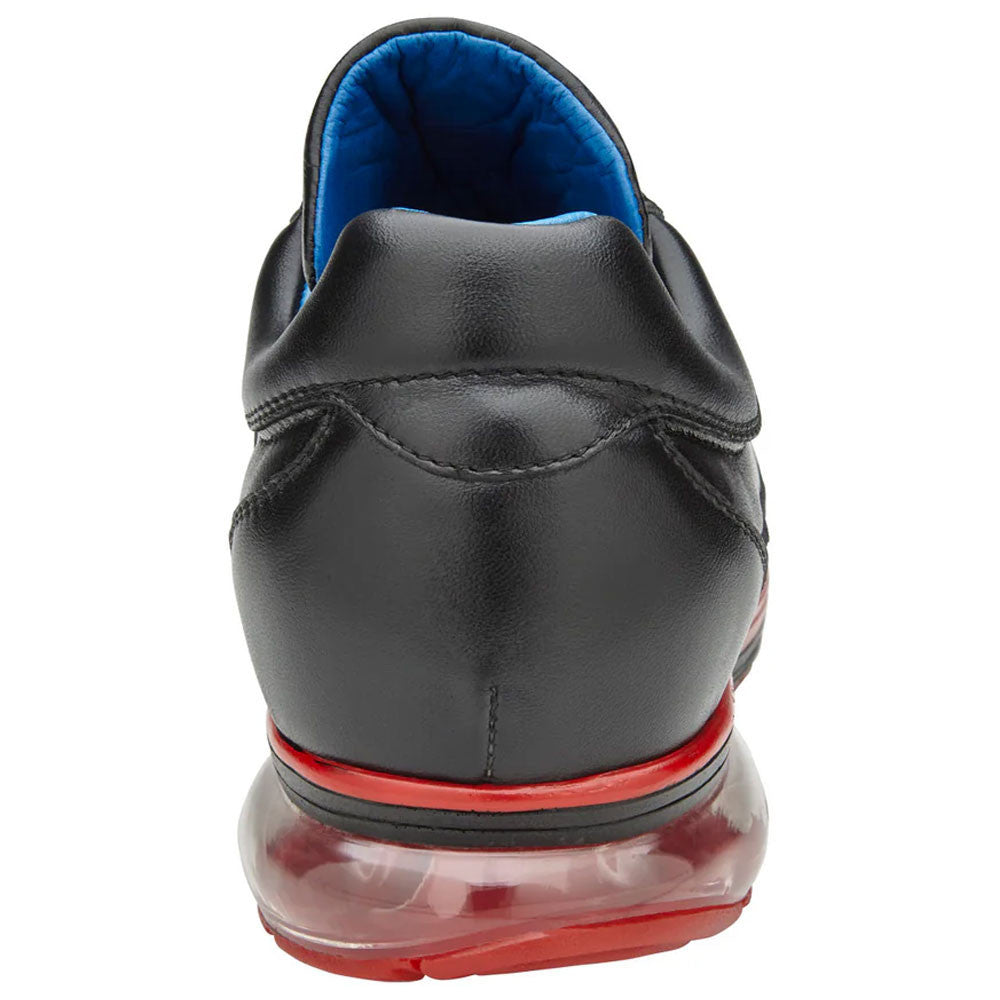 Belvedere Flash Black/Red Ostrich Leg & Calf Sneakers