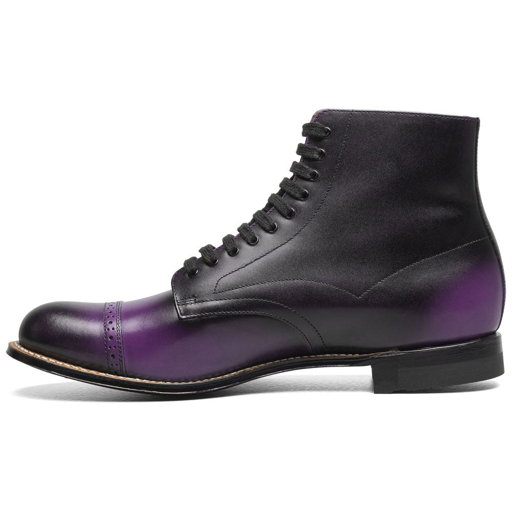 Stacy Adams Madison Purple Anaconda Print Leather Cap Toe Boots (USA Men Size)