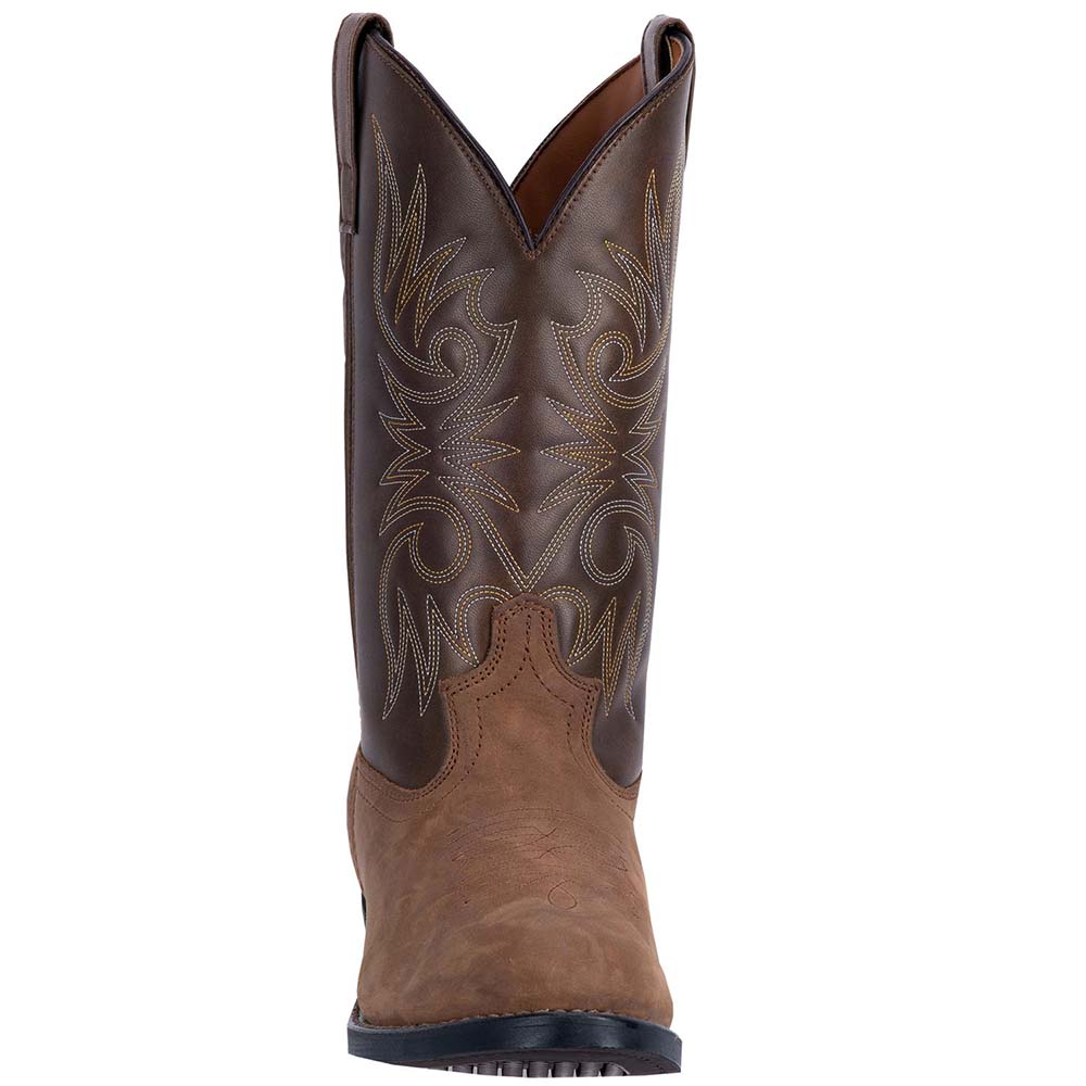 Laredo Paris Tan Distressed R-Toe Leather Boots