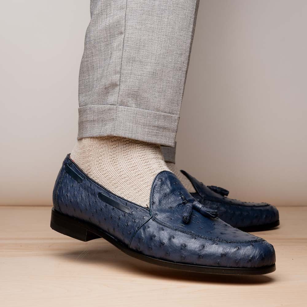 Marco Di Milano Aubiere Navy Ostrich Loafers