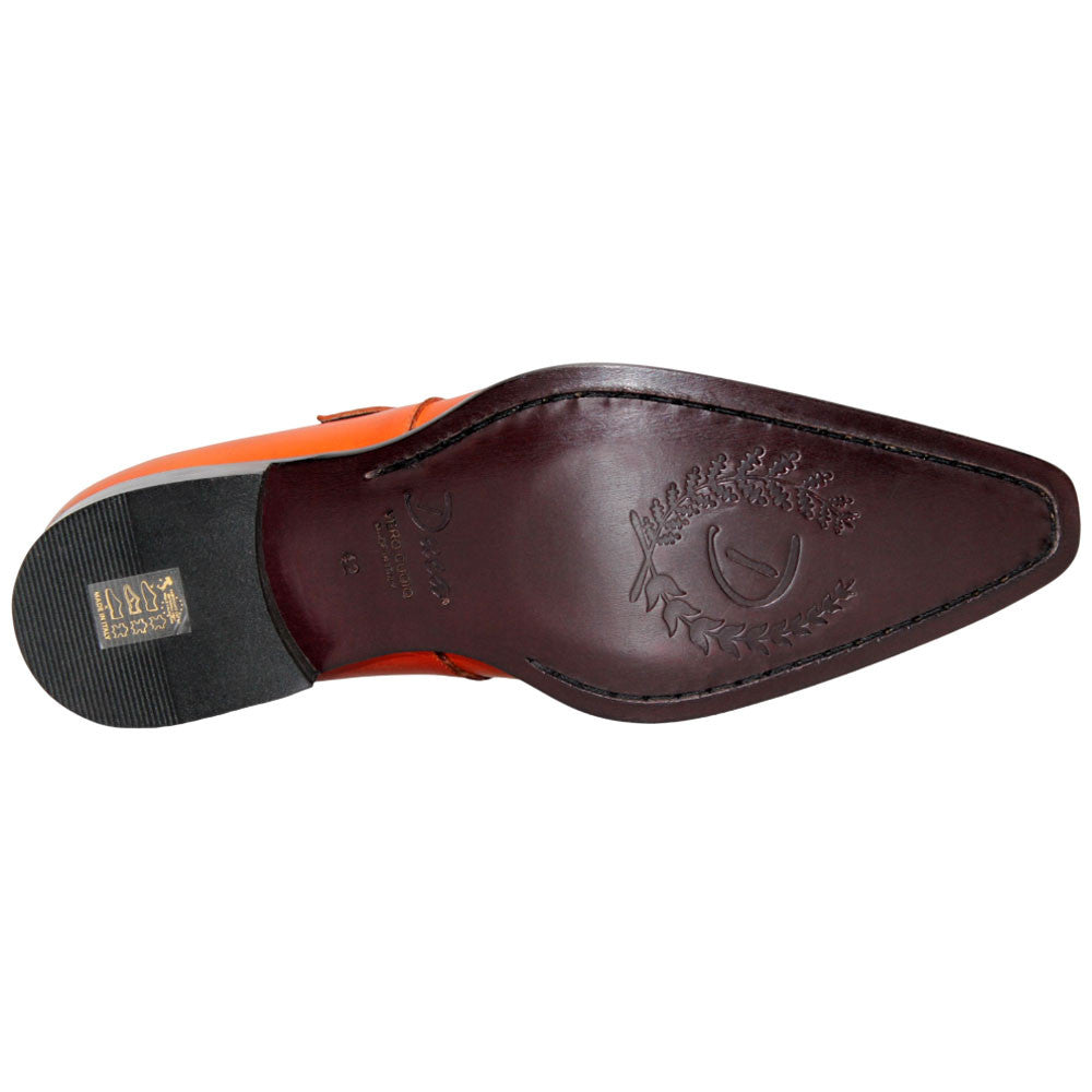 Garda Orange Calfskin Monstraps Moc Toe Oxfords | Duca Dress Shoes for Men