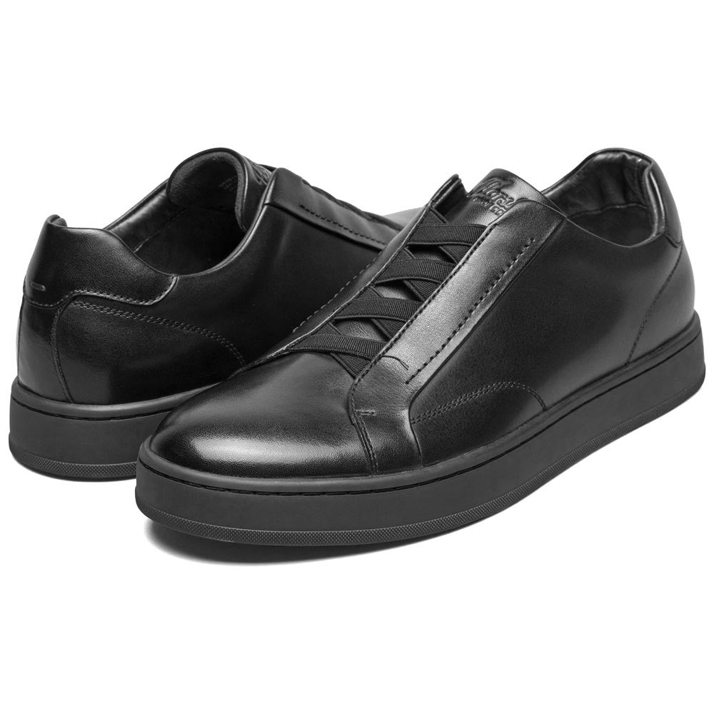 Monopoli Elastic Lace To Toe Sneaker | Florsheim Black Dress Sneakers for Men