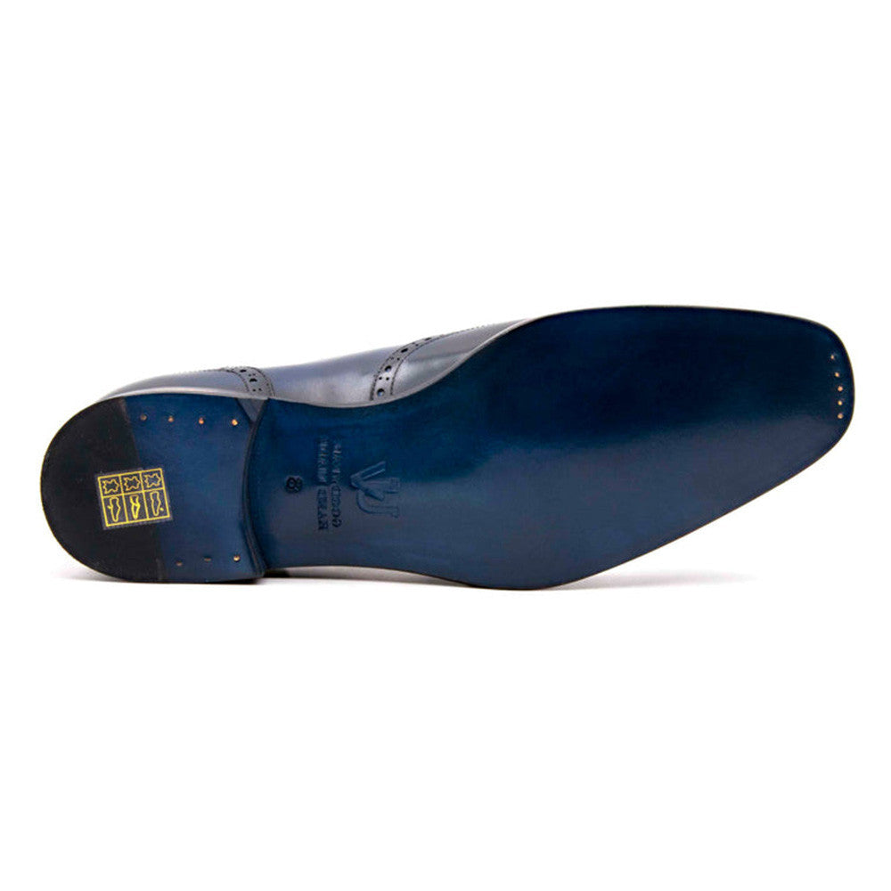 UGo Vasare H and H Wingtip Navy Oxford Shoes - Buttery Leather and Brogue Finish