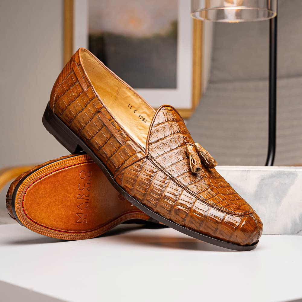Bianchi Bay Apache Genuine Caiman Crocodile Tassel Loafers | MARCO DI MILANO