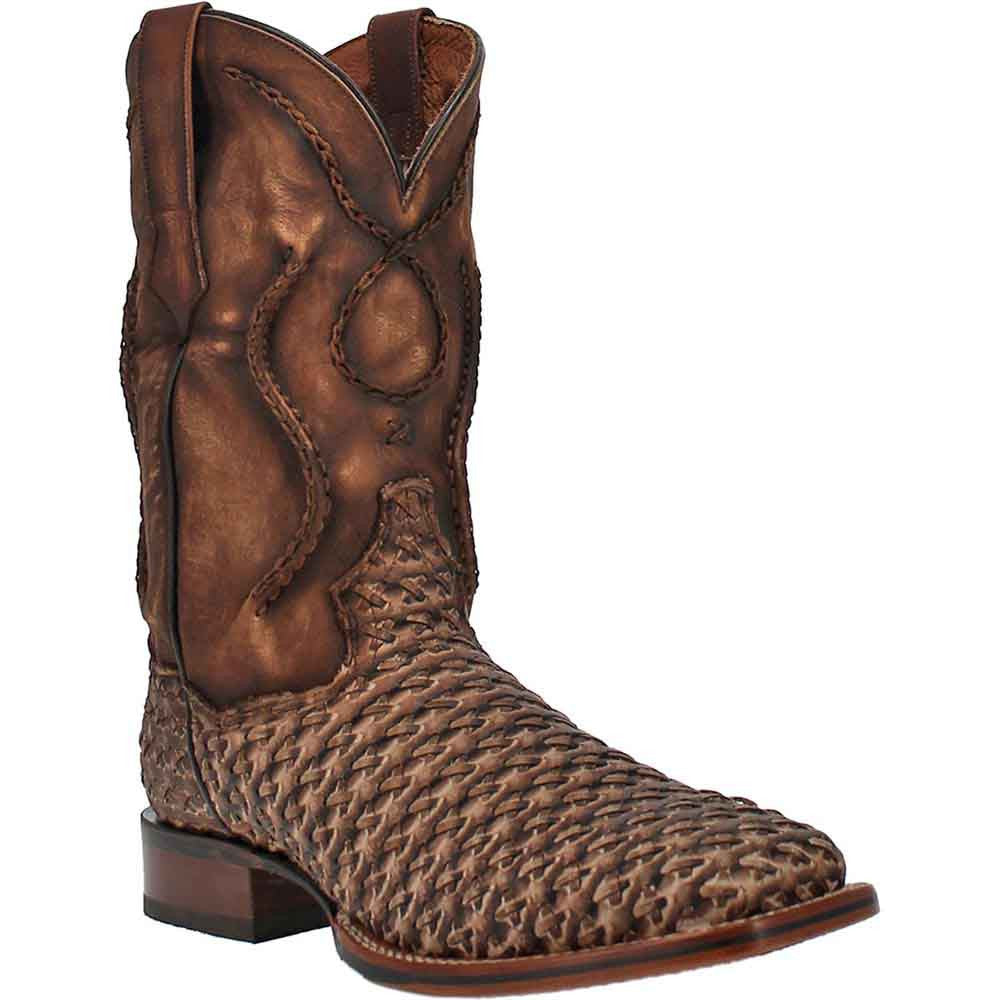Dan Post Stanley Tan Leather Square Toe Western Cowboy Boots (USA Men Size)