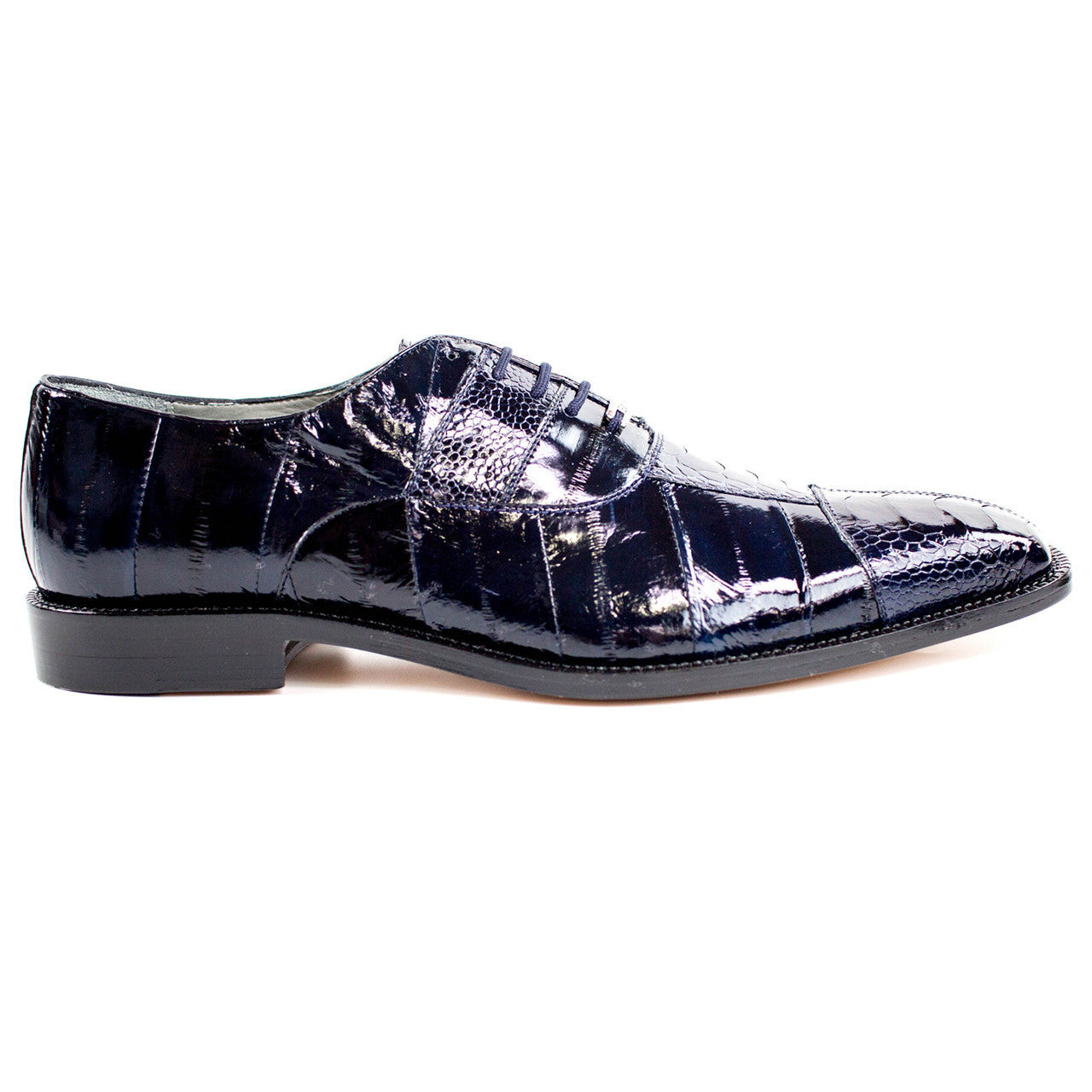 Belvedere Mare Navy Men's Genuine Ostrich & Eel Split-Toe Oxfords