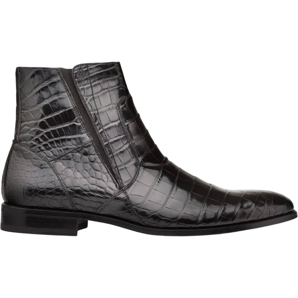 Mezlan Men's Belucci Alligator Leather Zipper Boot in Black
