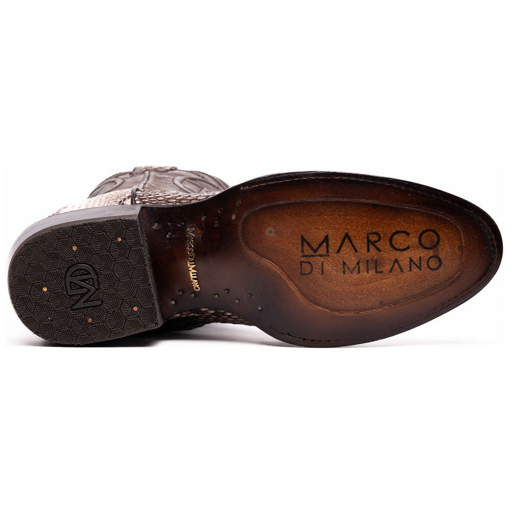 Kansas Genuine Python Skin Natural Cowboy Boot | Marco Di Milano Western Boots