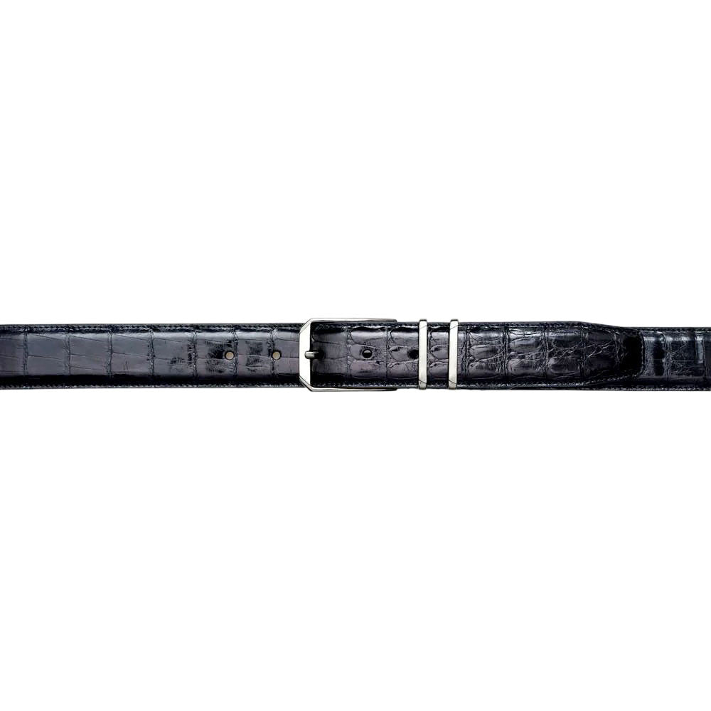 Mezlan Men's Genuine Crocodile Belt in Black