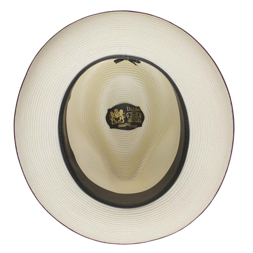 Dobbs Bradshaw Milan Straw Hat in Ivory/Purple
