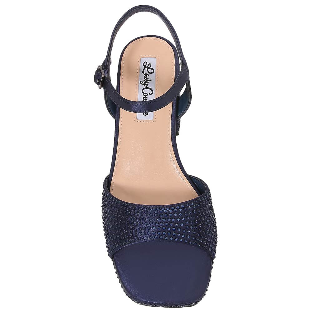Lady Couture Judy 3” Block Heel Sandals in Navy