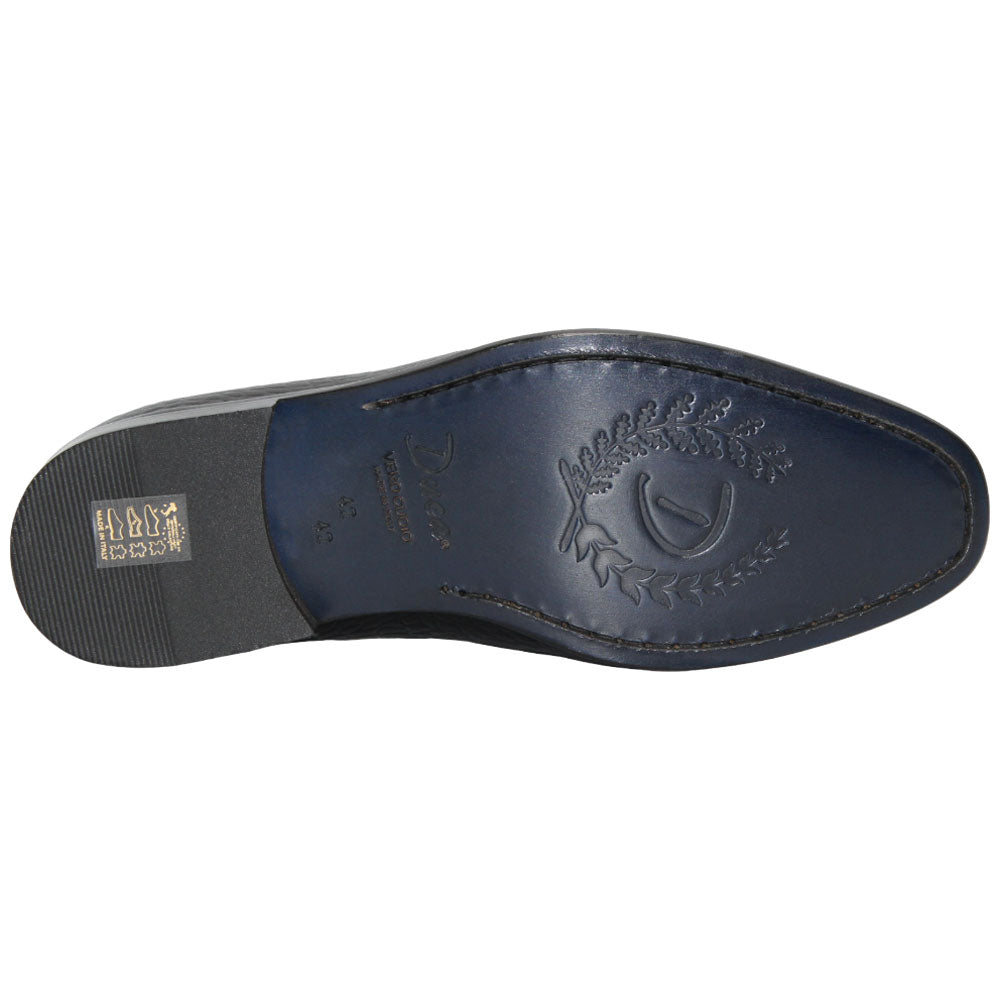 Duca Vasto Men's Black Calf-Skin Leather Loafers