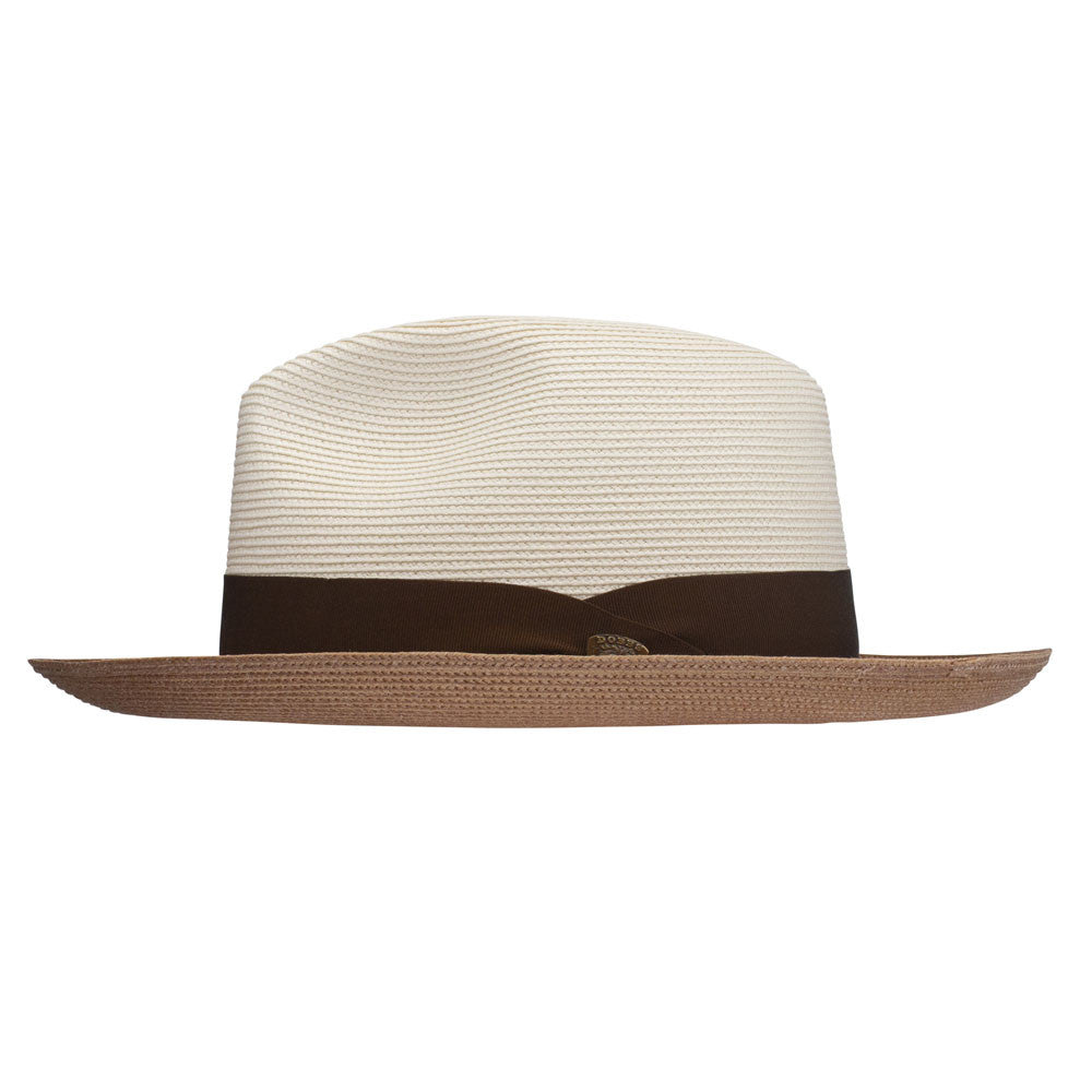 Dobbs Toledo Milan Straw Hat in Beige/Cognac