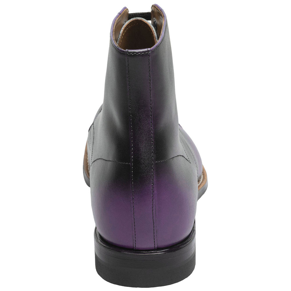 Stacy Adams Madison Purple Anaconda Print Leather Cap Toe Boots (USA Men Size)