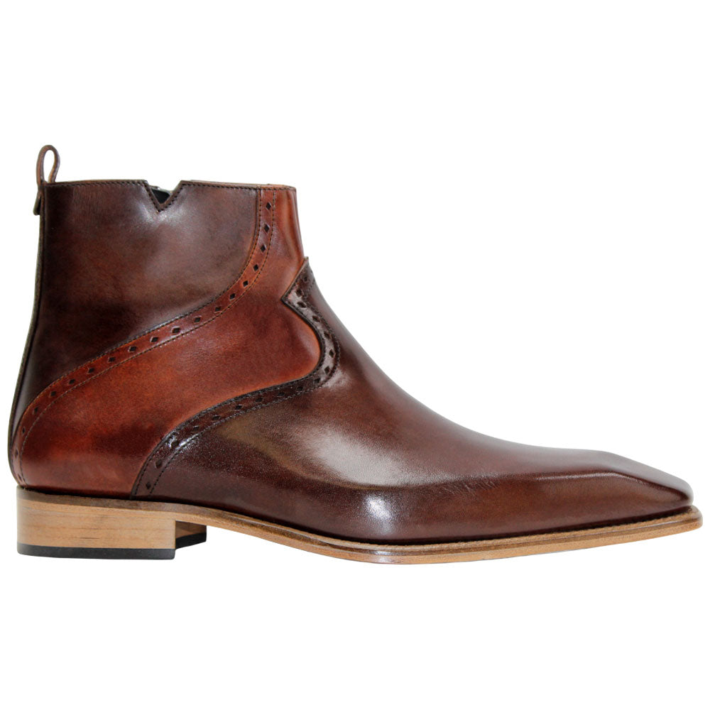 Duca Pedaso Men's Chocolate/Brandy Calf-Skin Leather Oxfords Shoes