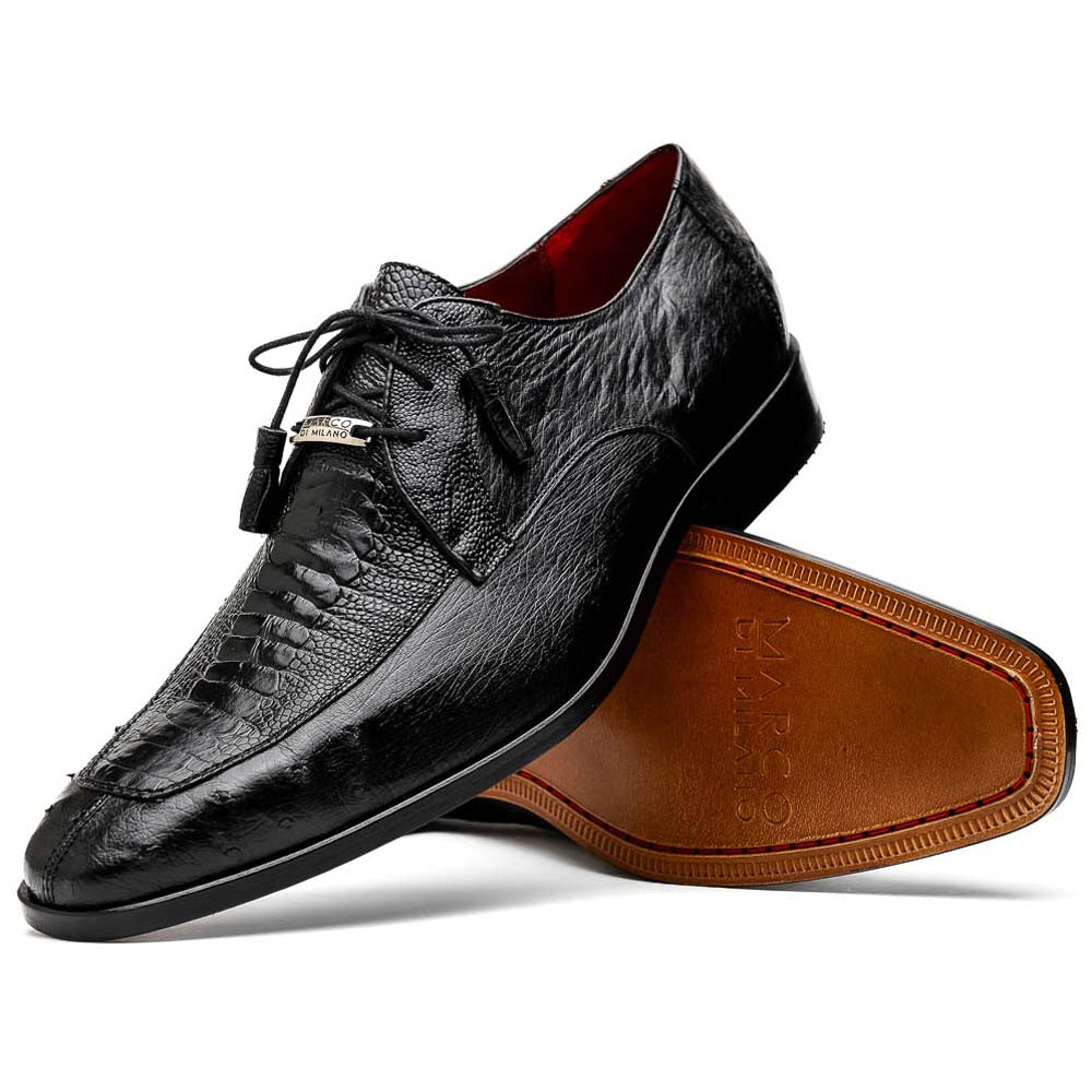 Andretti Black Men’s Genuine Ostrich Leg Dress Derby | Marco Di Milano