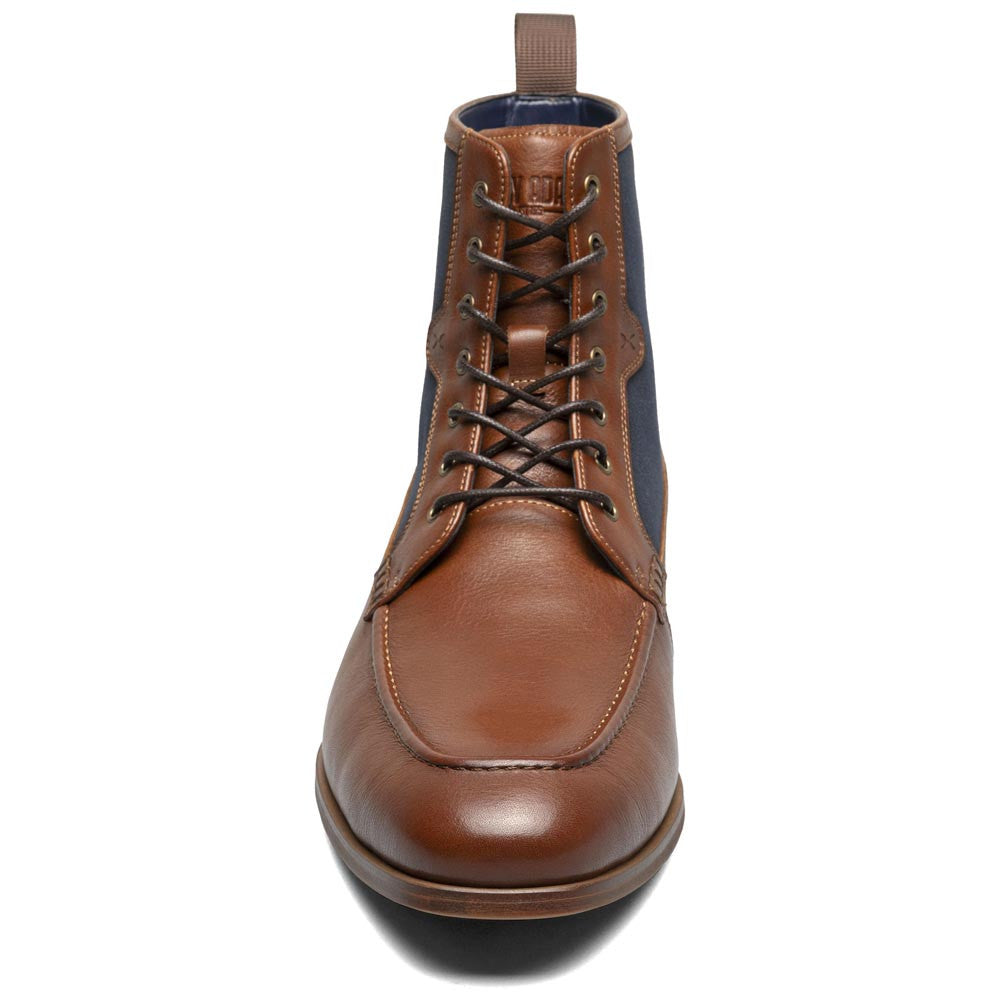 Brumley Moc Toe Lace Up Boots Oxford | Stacy Adams Dress Boots in Tan & Navy for Men