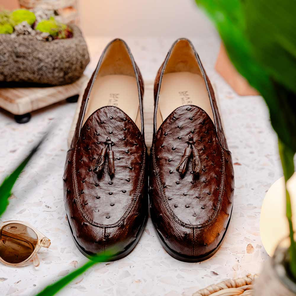 Marco Di Milano Aubiere Brown Ostrich Loafers