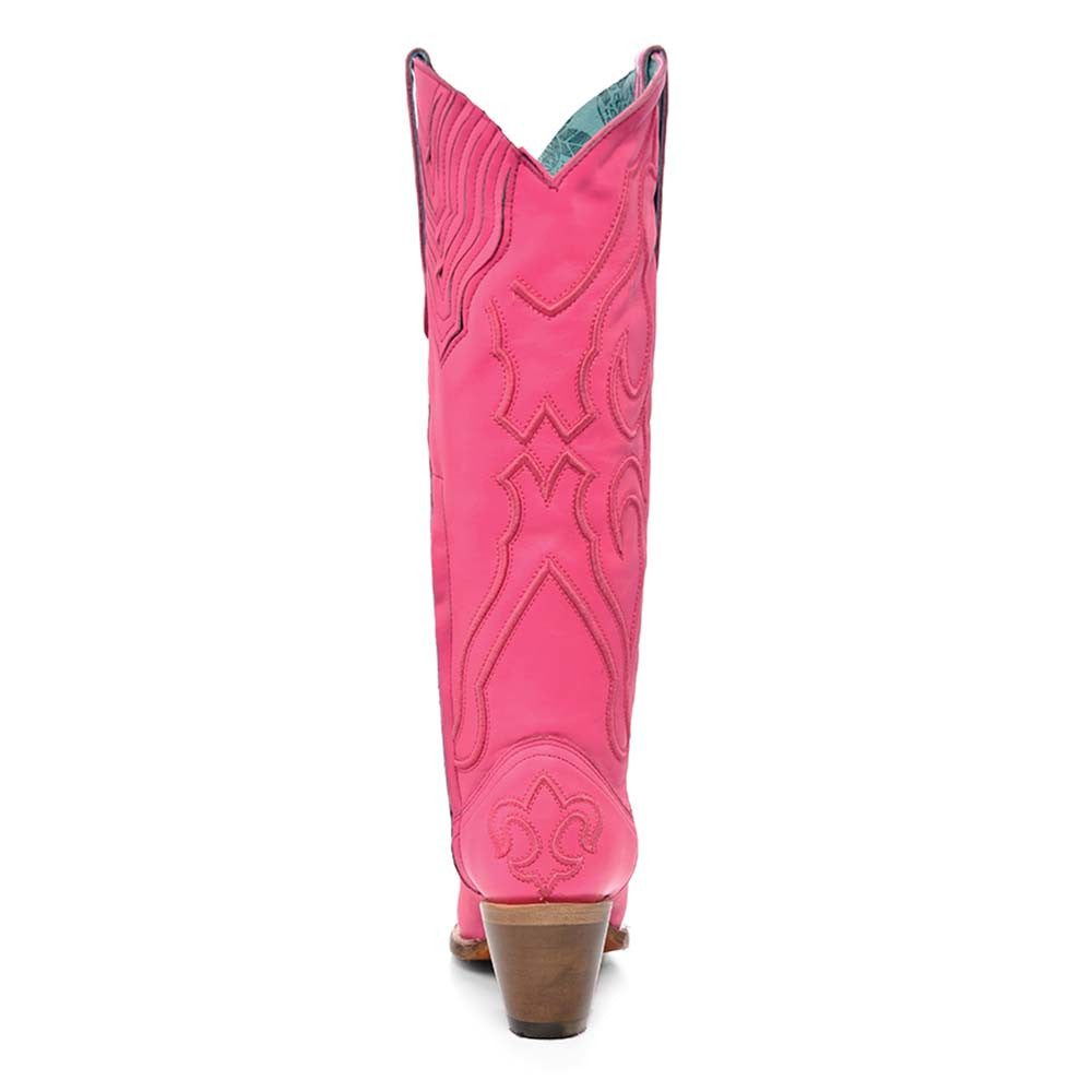 Corral Women’s Tall Inlay Snip Toe Fuchsia & Stitch Pattern Boots