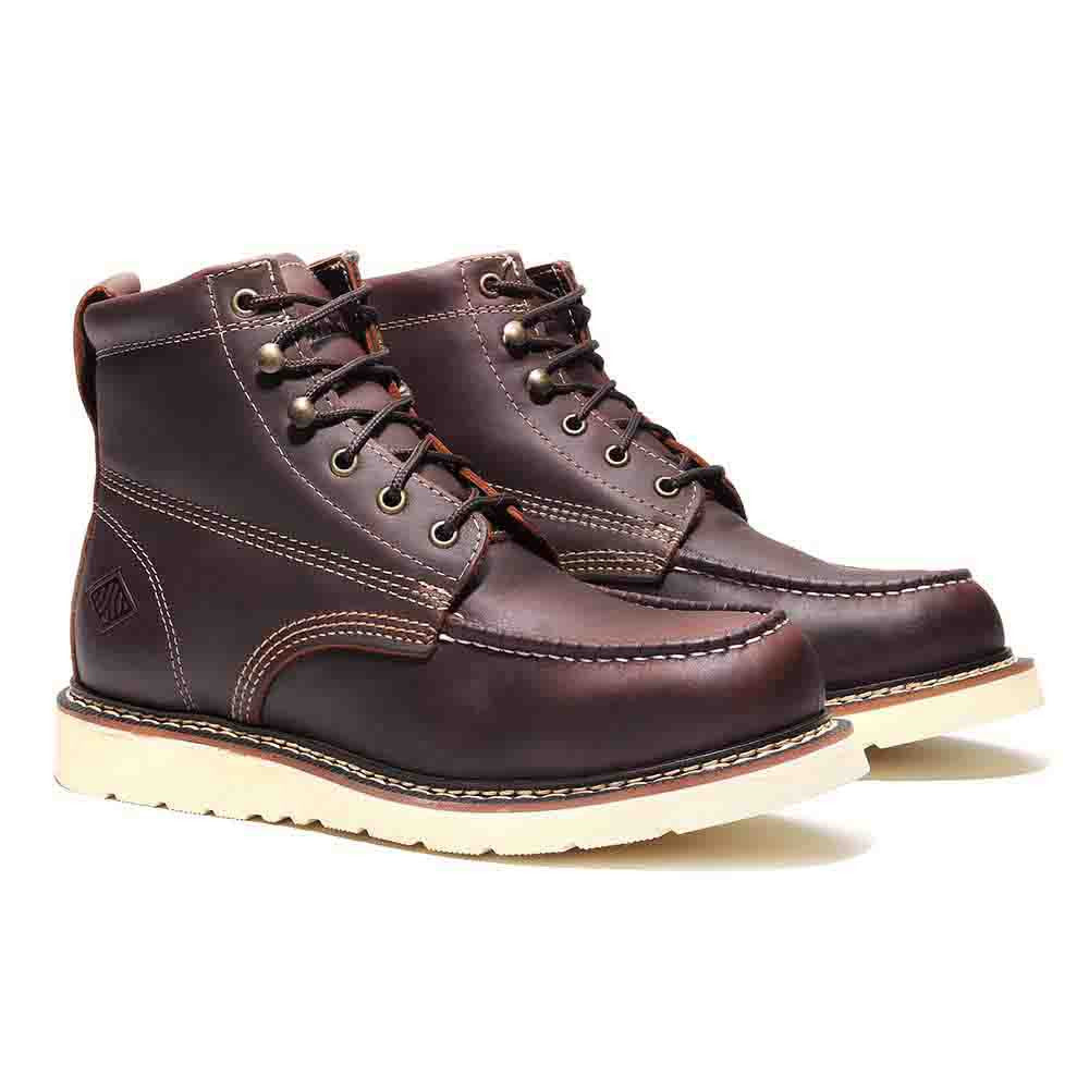 Frontier Classic 6" Moc Toe Work Boot - Burgundy Full-Grain Leather