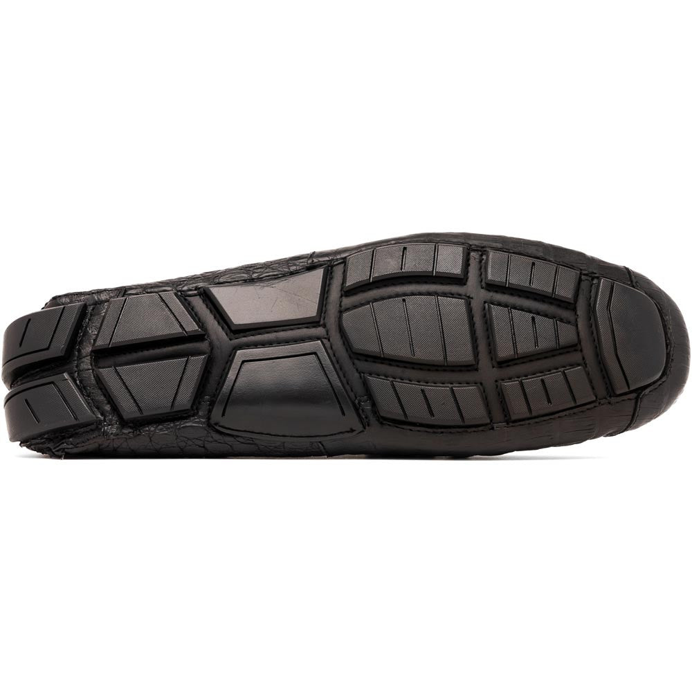 Marco Di Milano Parma Black Caiman Belly Bit Driving Loafers