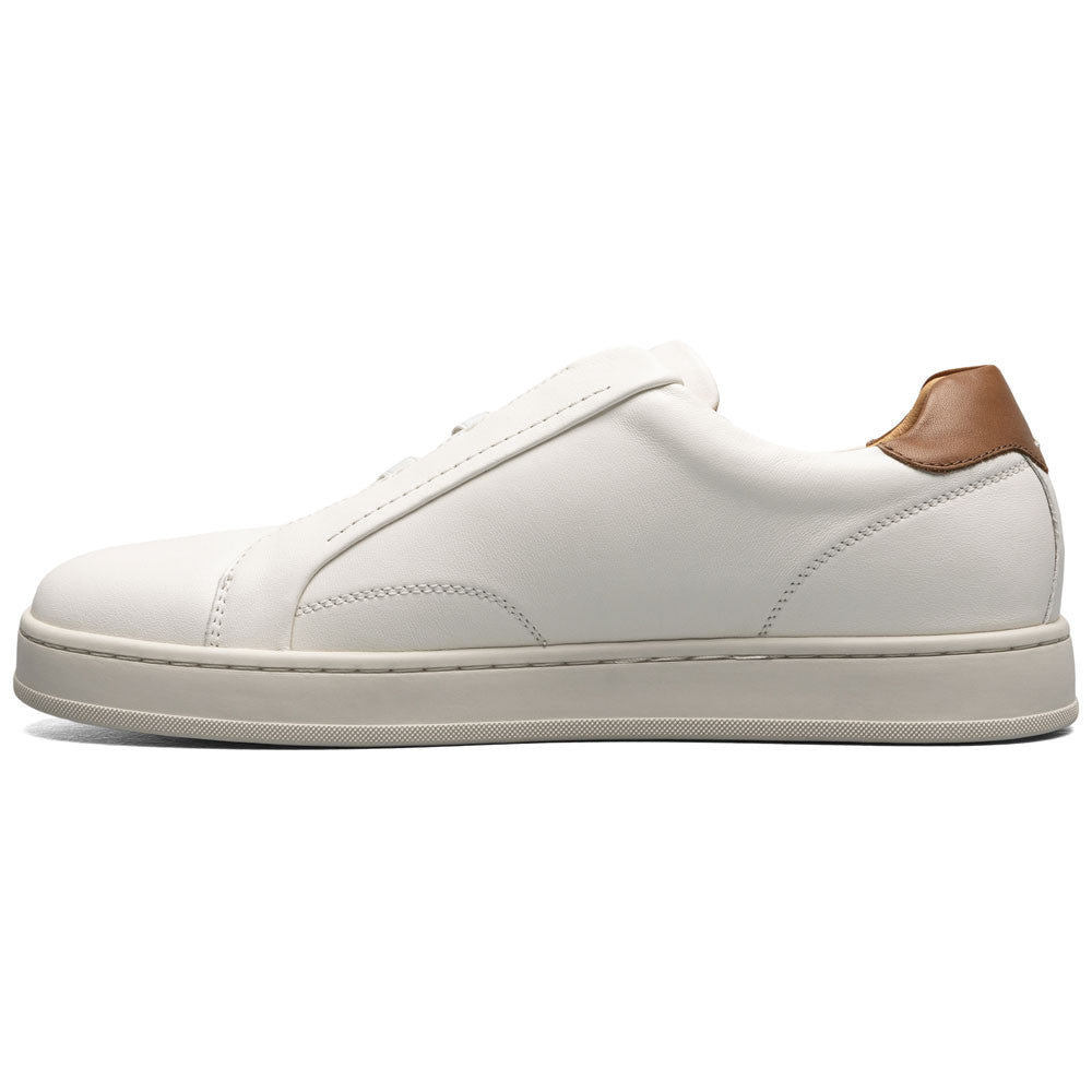 Monopoli Elastic Lace To Toe Sneaker | Florsheim Cream Dress Sneakers for Men