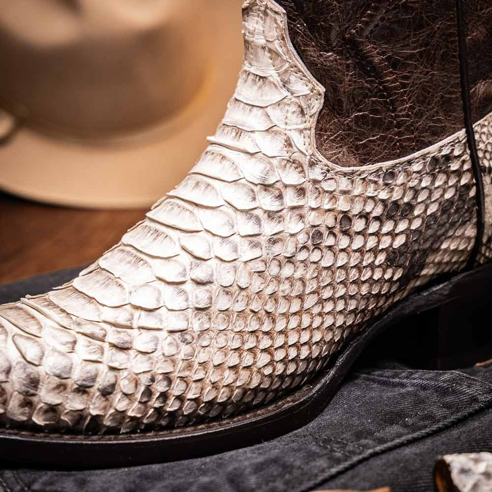 Kansas Genuine Python Skin Natural Cowboy Boot | Marco Di Milano Western Boots