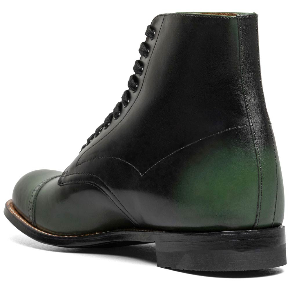 Stacy Adams Madison Green Anaconda Print Leather Cap Toe Boots (USA Men Size)
