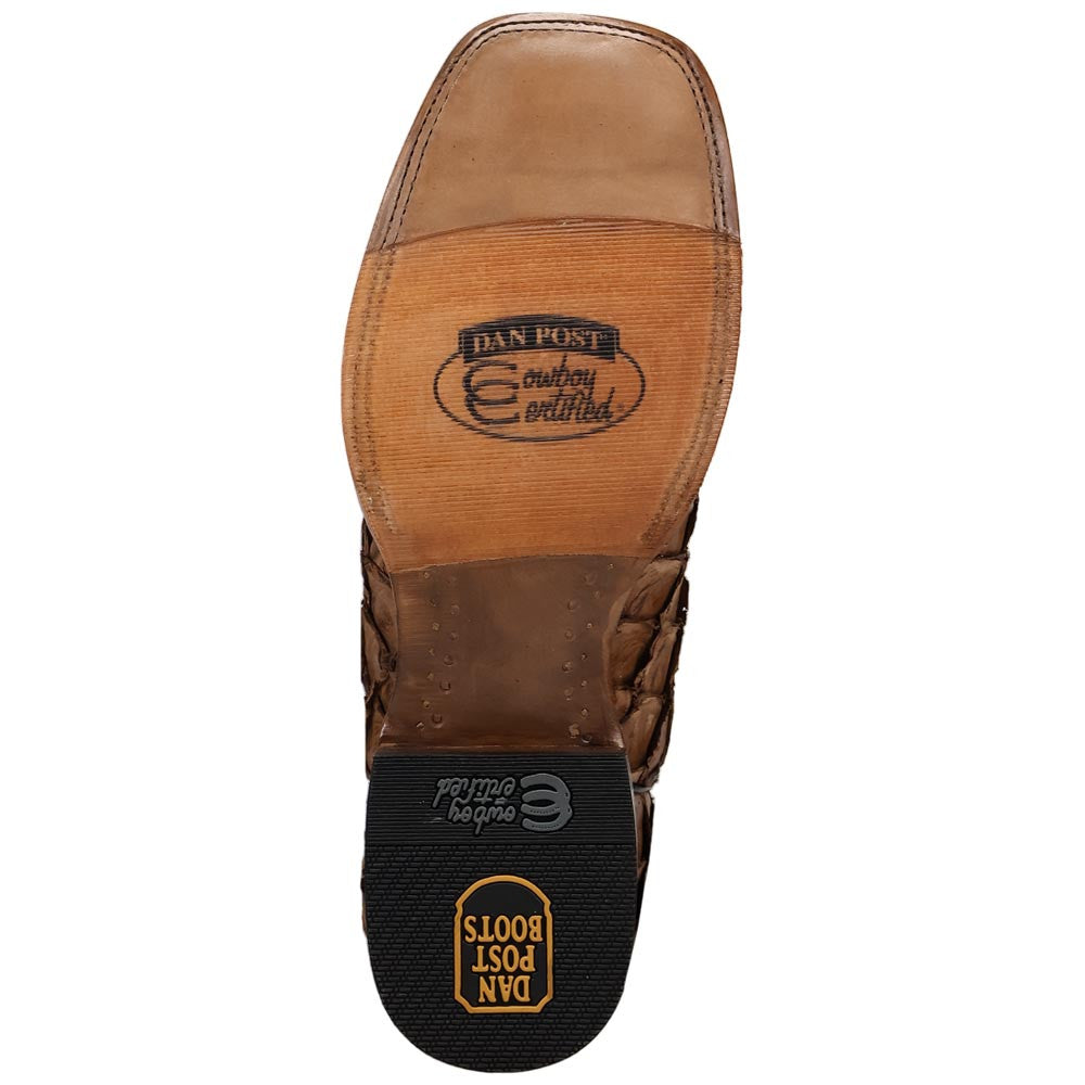 Dan Post Men's Marc Tan Chocolate Genuine Pirarucu Western Cowboy Boot