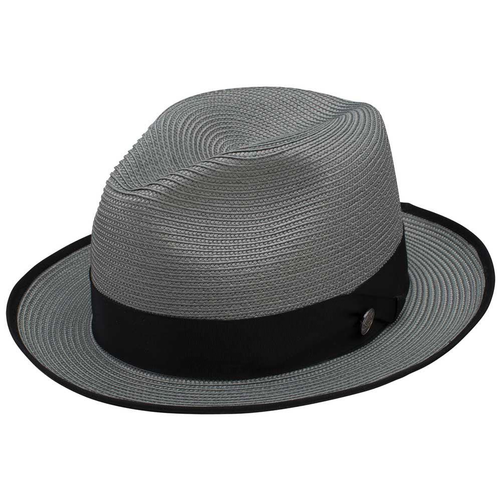 Stetson Latte Gray Florentine Milan Firm Finish Straw Hat