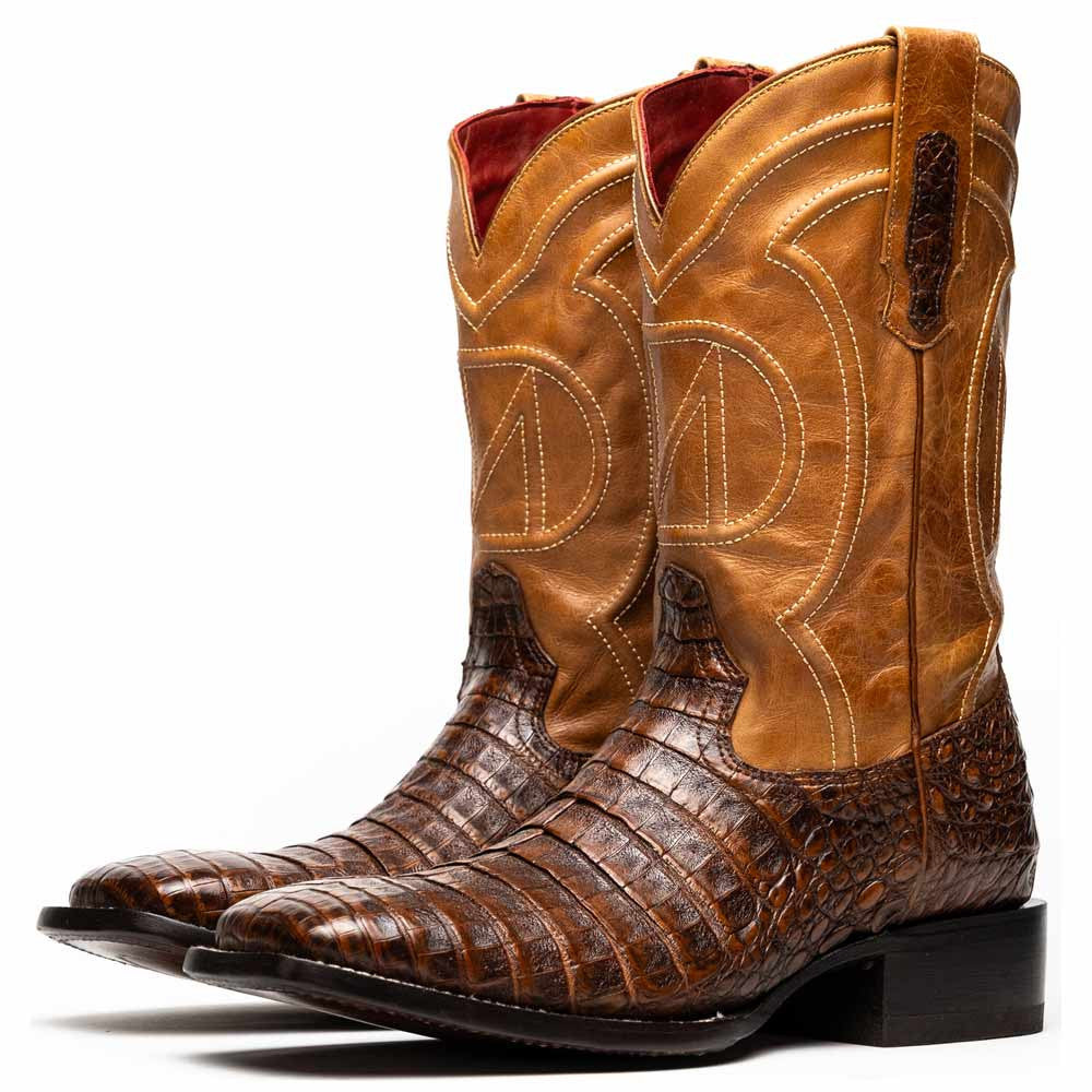 Tucson Genuine Caiman Belly Skin Aged Maple Cowboy Boot | Marco Di Milano Western Boots