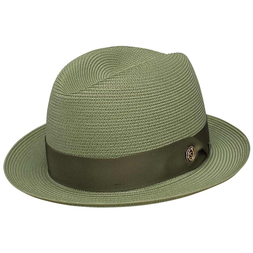 Stetson Parker Olive Florentine Milan Synthetic Straw Dress Hat