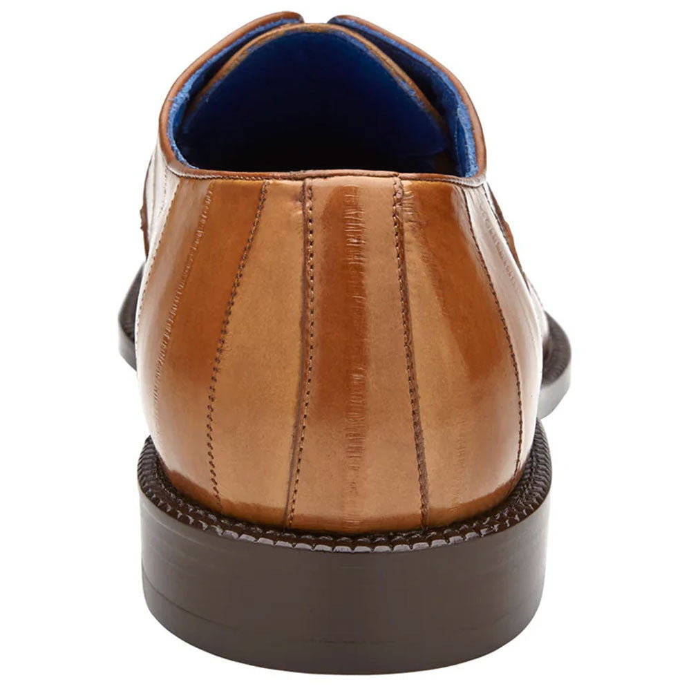 Belvedere Nino Men's Split Toe Oxford Antique Camel Eel Ostrich Shoe