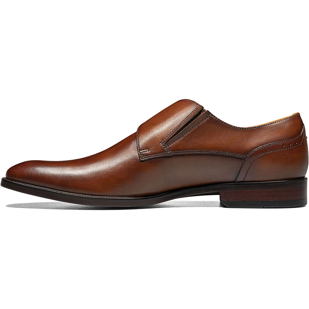 Florsheim Sorrento Cognac Plain Toe Single Monk Strap Men's Dress Shoes