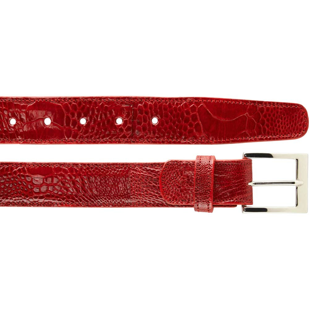 Belvedere Men's Red Ostrich Leg Belt