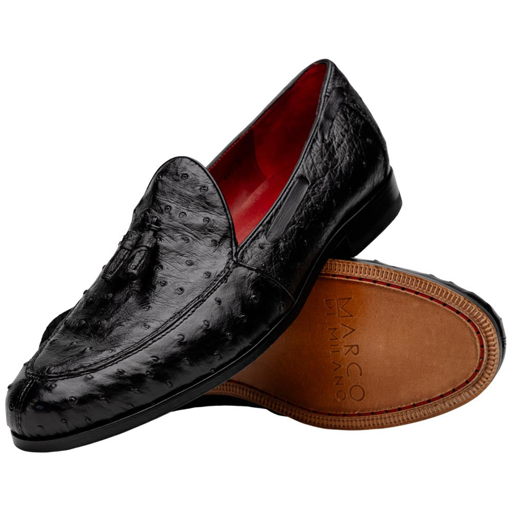 Marco Di Milano Aubiere Black Ostrich Loafers