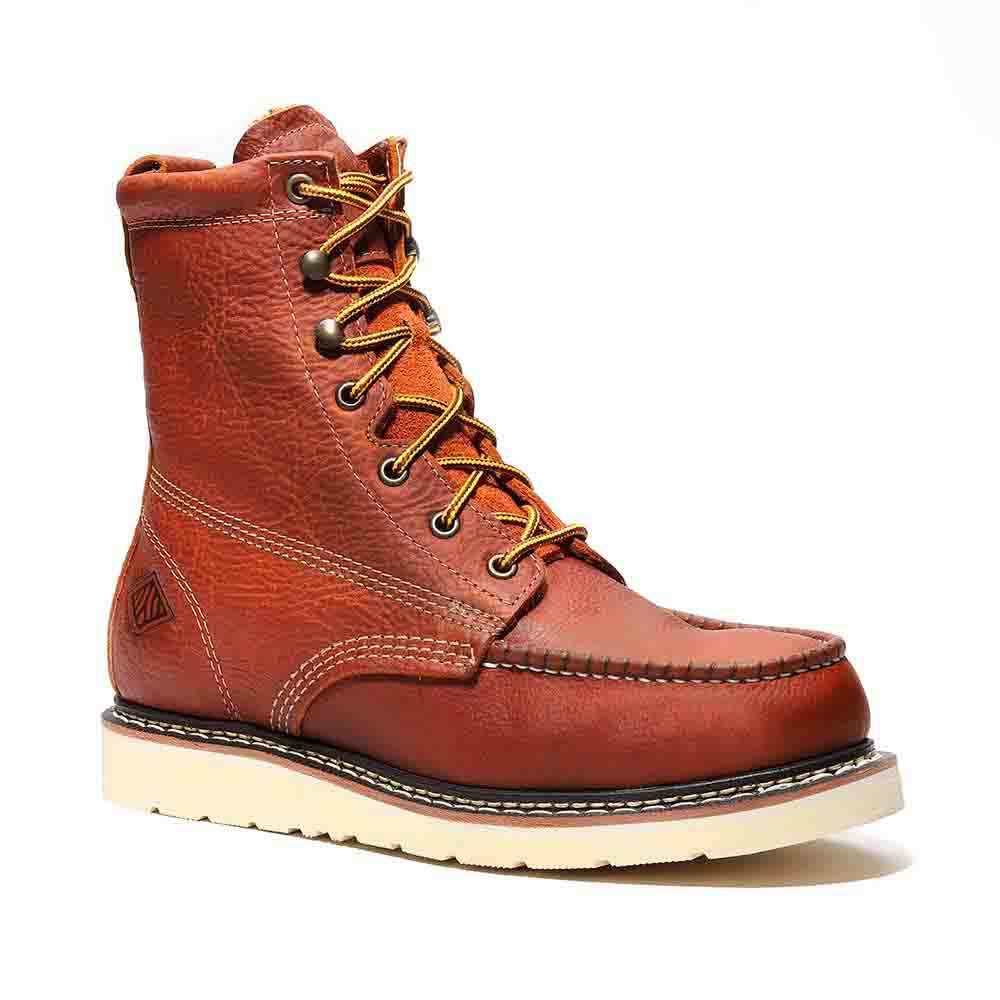Frontier Classic 8" Moc Toe Work Boot - Golden Brown Full-Grain Leather