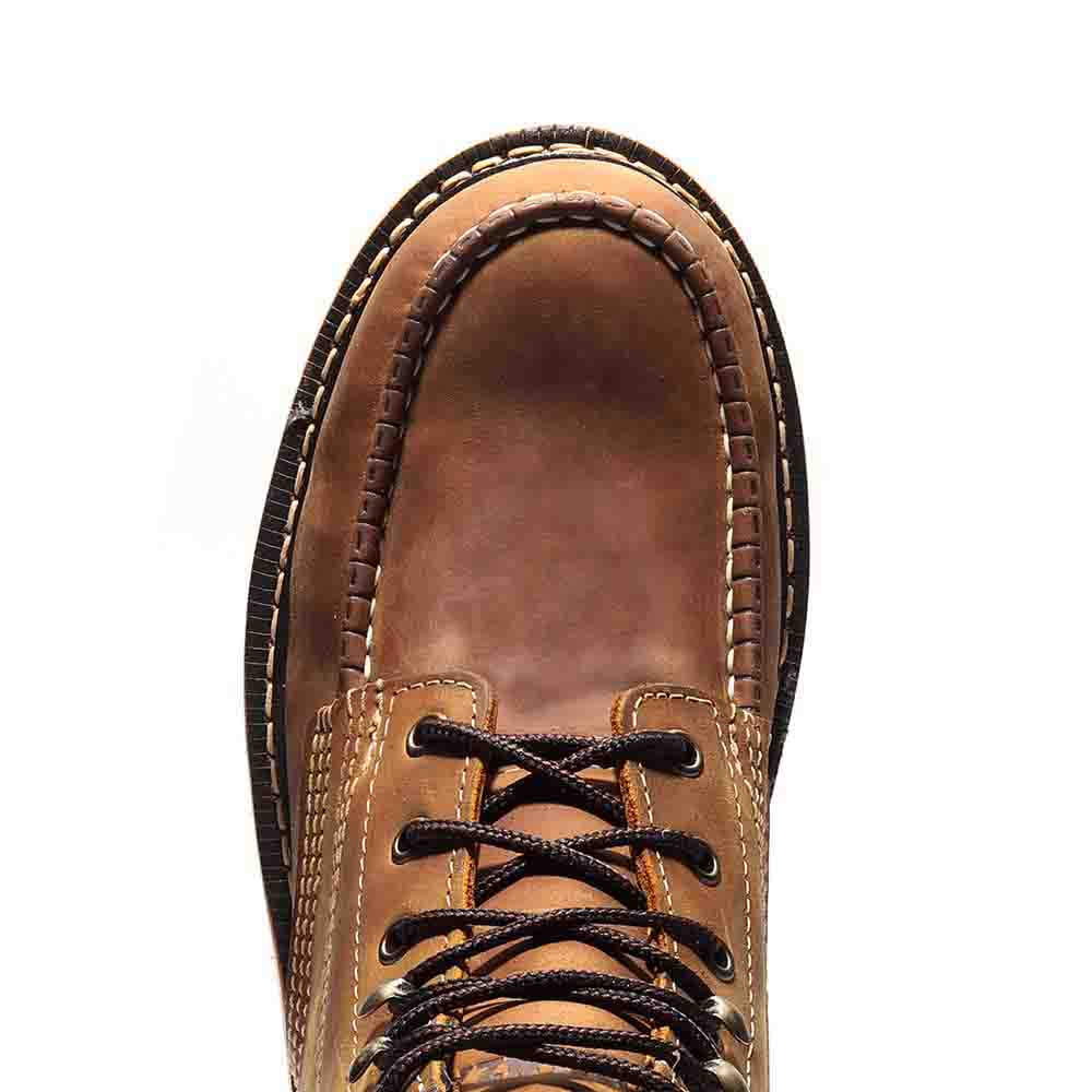 BONANZA Brown Full Grain Saddle Leather Work Boot