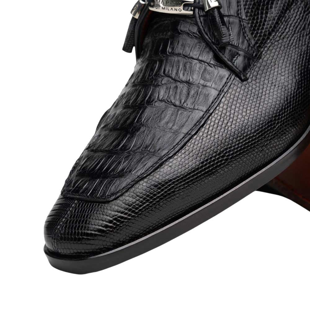 Marco Di Milano Merida Black Caiman & Lizard Dress Derby