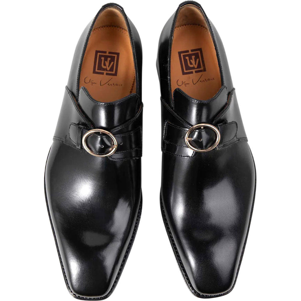 Ugo Vasare Christopher Black Calfskin Leather Shoes