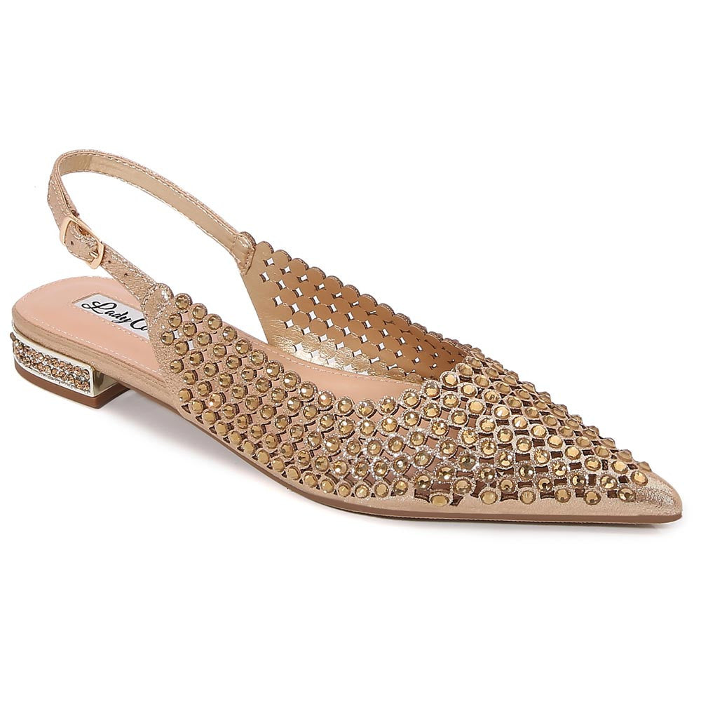 Lady Couture 0.75” Heel Emmy Flats in Gold