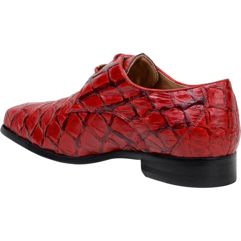 Belvedere Renzo Red Men’s Genuine Pirarucu Dress Shoes