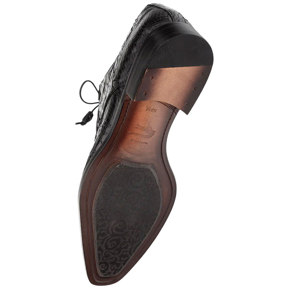Mezlan Men's Cratos Genuine Crocodile Black Derby Shoes