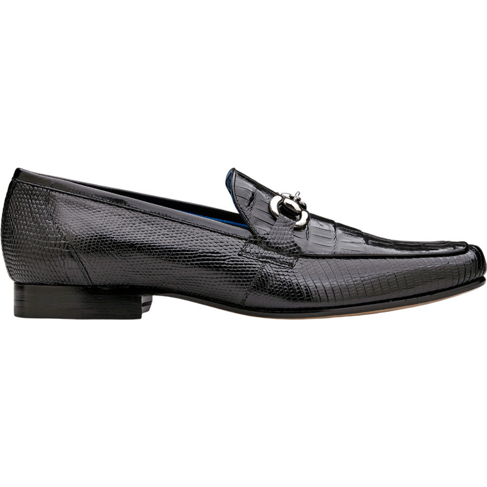 Belvedere Men's Udine Black Genuine Caiman Skin Loafers