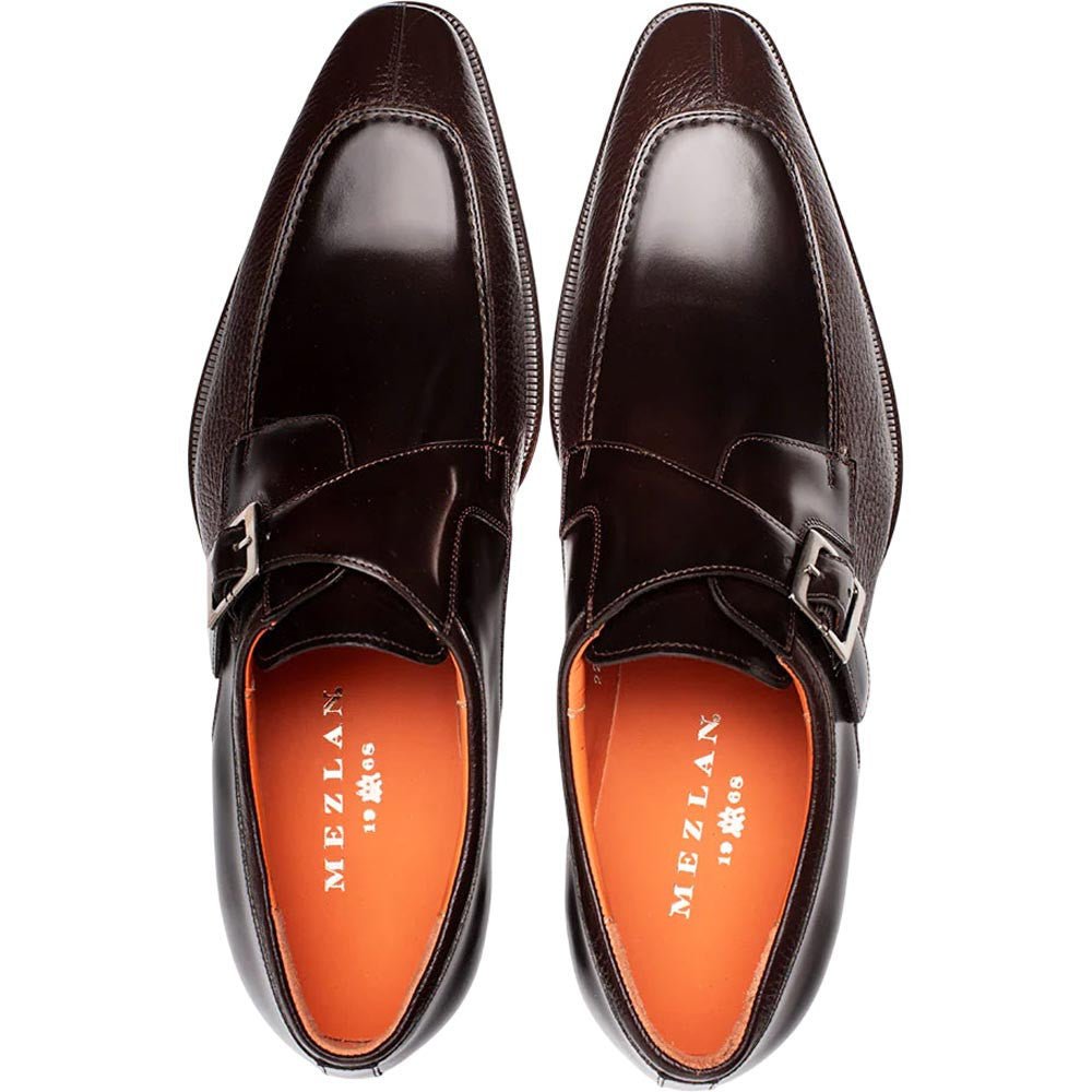 Mezlan Men's Pego Deerskin & Calfskin Monk Strap in Brown