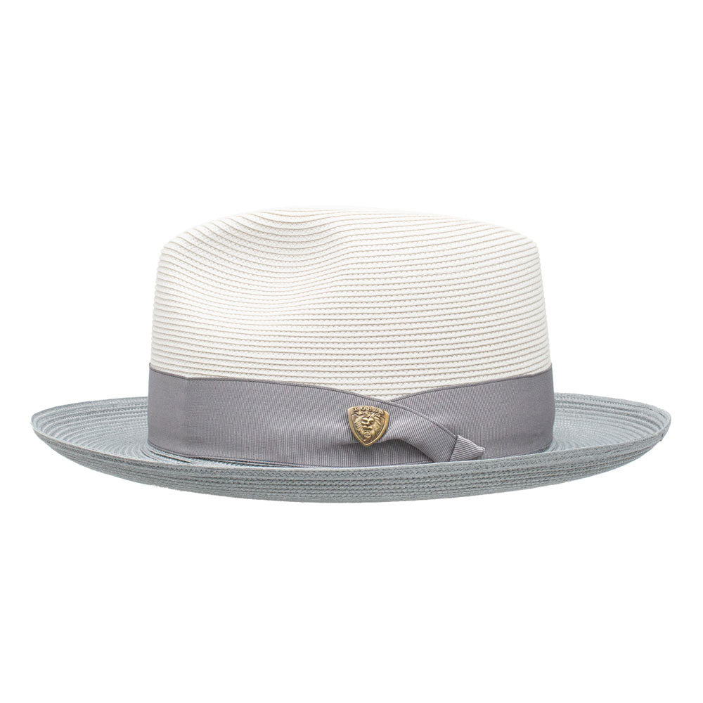 Dobbs Toledo Milan Straw Hat in Beige/Grey
