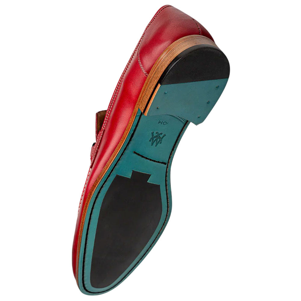 Mezlan Men’s Rios II Flex Red Ornament Calfskin Moc Toe Dress Loafer